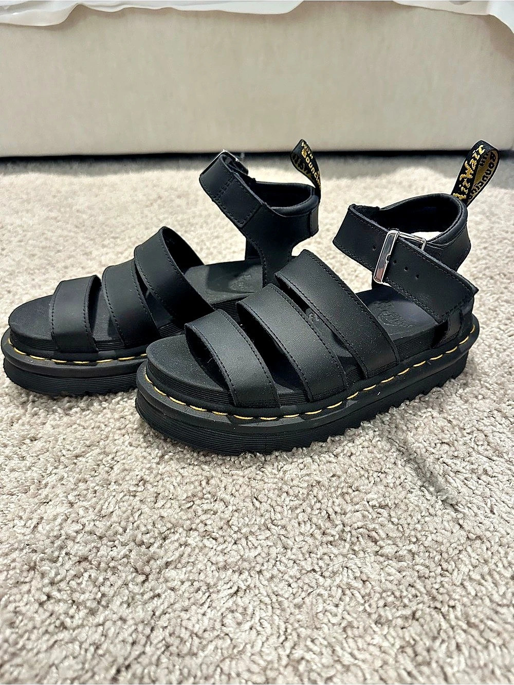 Dr. Martens Nartilla Black Platform Sandals Like New